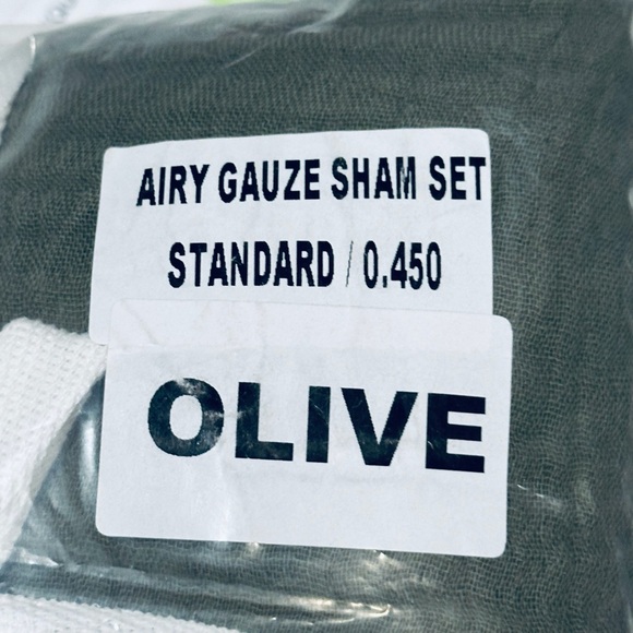 NWOT QUINCE Airy Gauze Sham Set Standard Olive 1727 - Picture 8 of 9